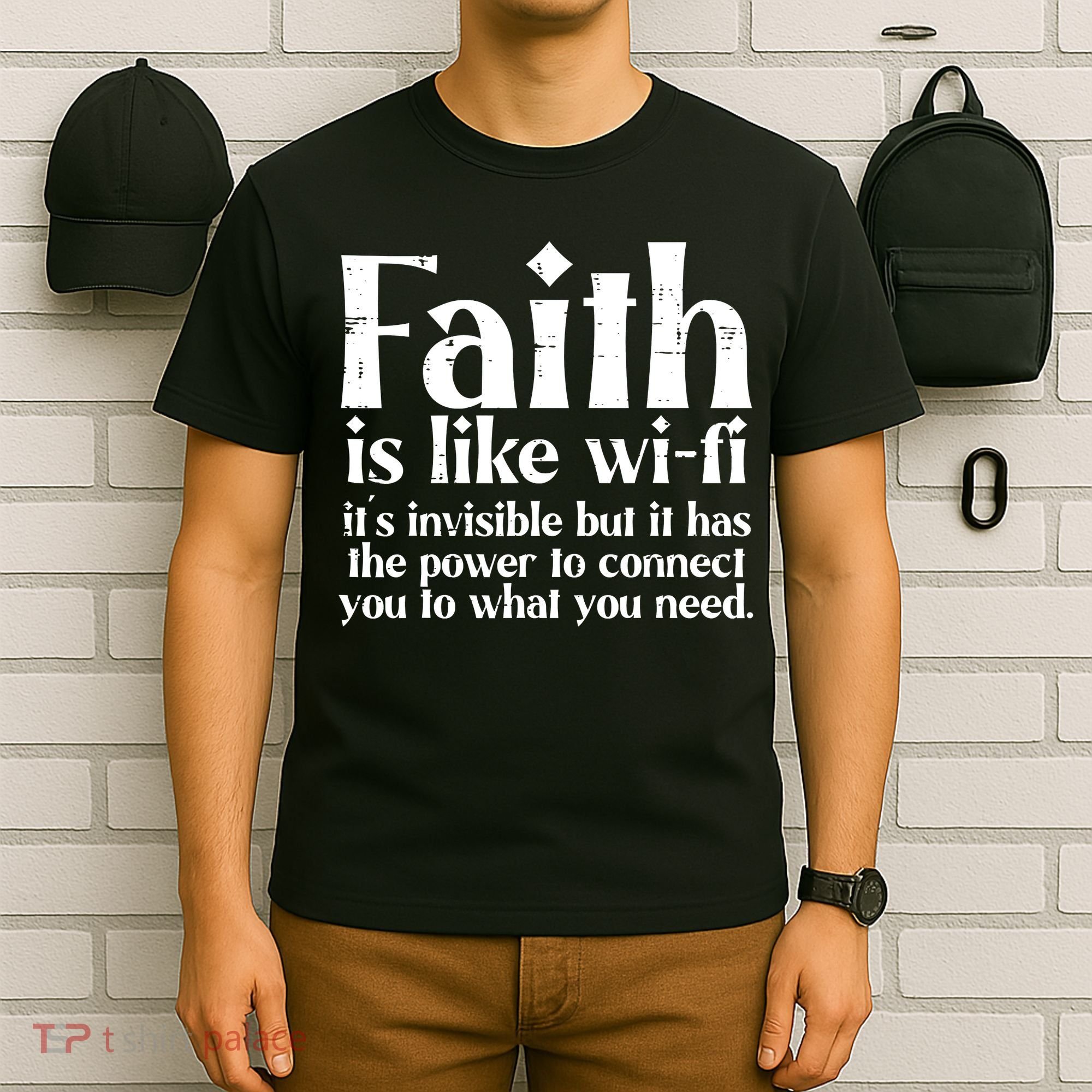 Faith Is Like Wifi God Jesus Religious Christian Men Women T-Shirt