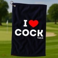 Funny I Love Cocktails Drinking Pun Gift Golf Towel thumb 1