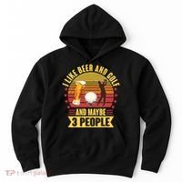 Funny I Like Beer And Golf And Maybe 3 People Hoodie thumb 0