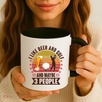 Funny I Like Beer And Golf And Maybe 3 People Coffee Mug thumb 3