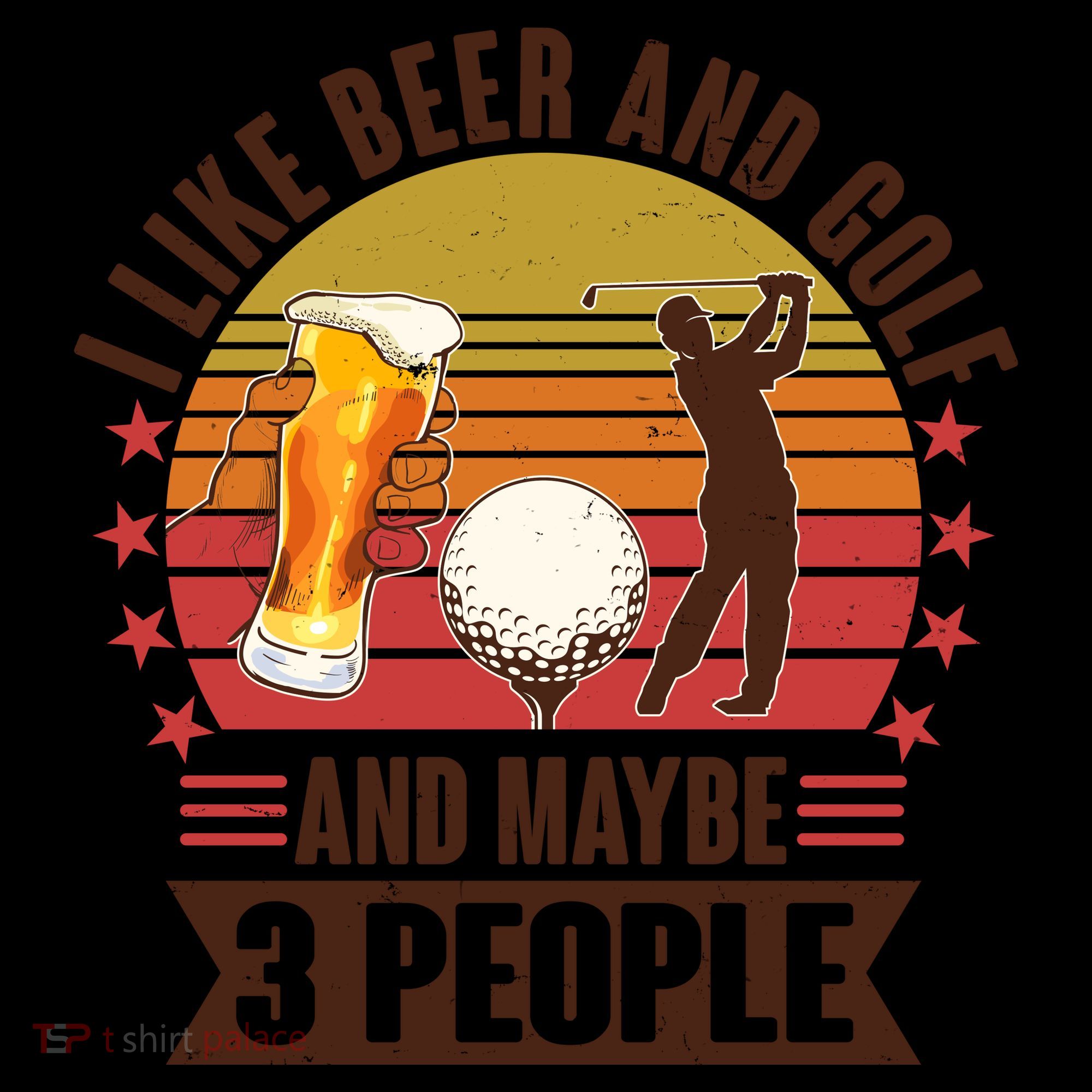 Funny I Like Beer And Golf And Maybe 3 People Coffee Mug