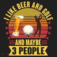 Funny I Like Beer And Golf And Maybe 3 People Hat thumb 2