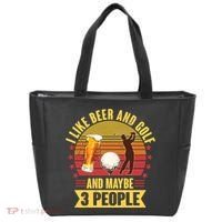 Funny I Like Beer And Golf And Maybe 3 People Tote Bag thumb 0