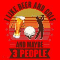 Funny I Like Beer And Golf And Maybe 3 People Santa Hat thumb 1