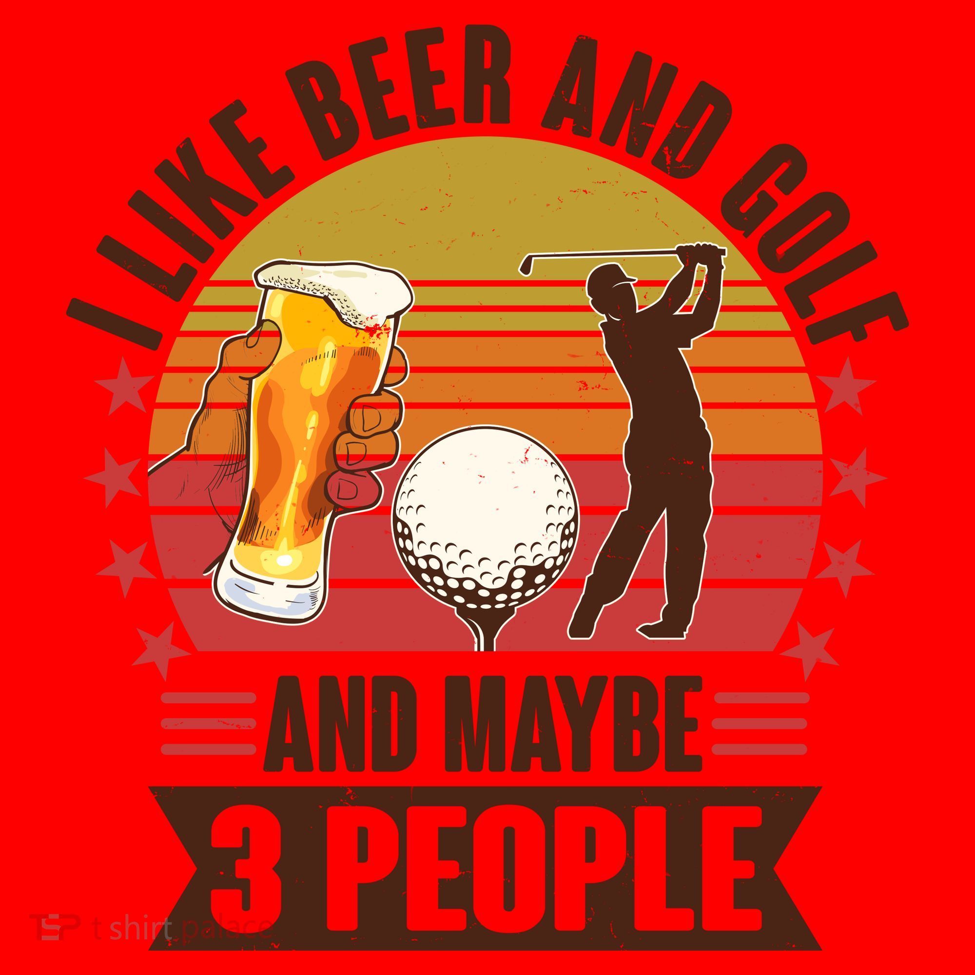 Funny I Like Beer And Golf And Maybe 3 People Santa Hat