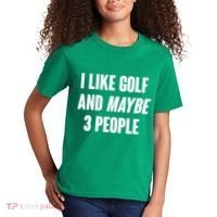 Funny I Like Golf And Maybe 3 People Kids T-Shirt thumb 2