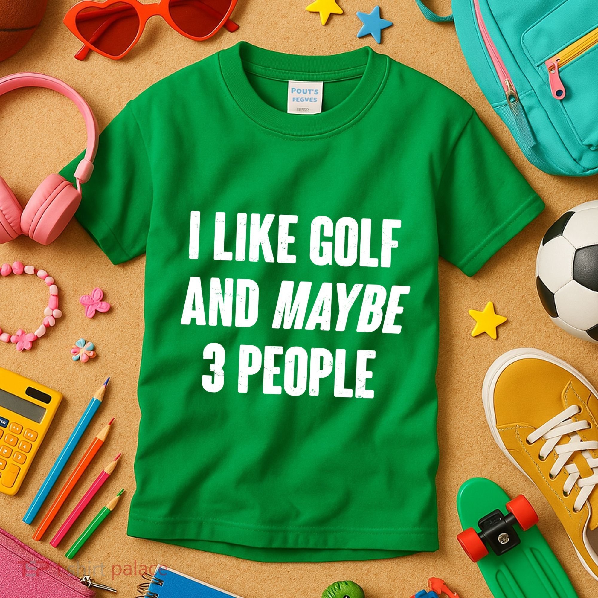 Funny I Like Golf And Maybe 3 People Kids T-Shirt
