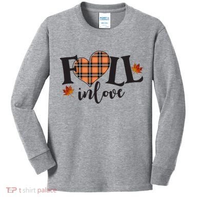 Fall In Love Cute Gift Kids Long Sleeve Shirt