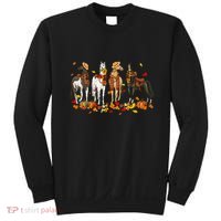 Fall In Love With Cute Horses Thanksgiving Happy Fall Season Sweatshirt thumb 0