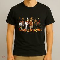 Fall In Love With Cute Horses Thanksgiving Happy Fall Season T-Shirt thumb 3