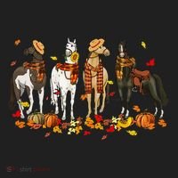 Fall In Love With Cute Horses Thanksgiving Happy Fall Season Hat thumb 2