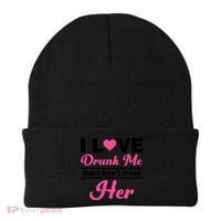Funny I Love Drunk Me But I Dont Trust Her Gift Gift Beanie thumb 0