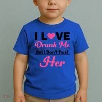 Funny I Love Drunk Me But I Dont Trust Her Gift Gift Toddler T-Shirt thumb 2