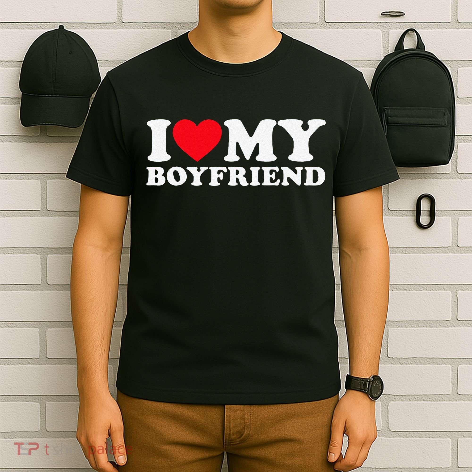 Funny I Love My Boyfriend Heart My Boyfriend Bf T-Shirt