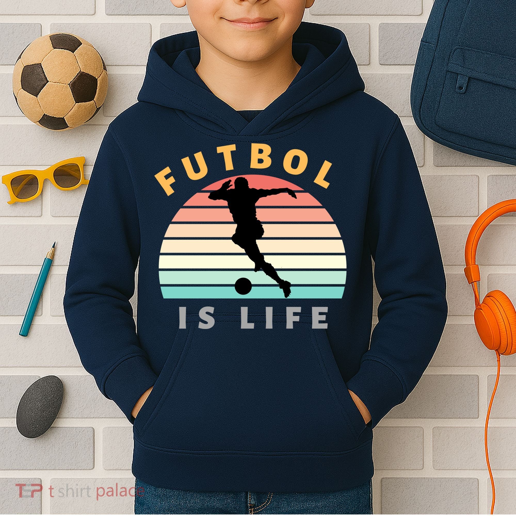 Futbol Is Life Kids Hoodie