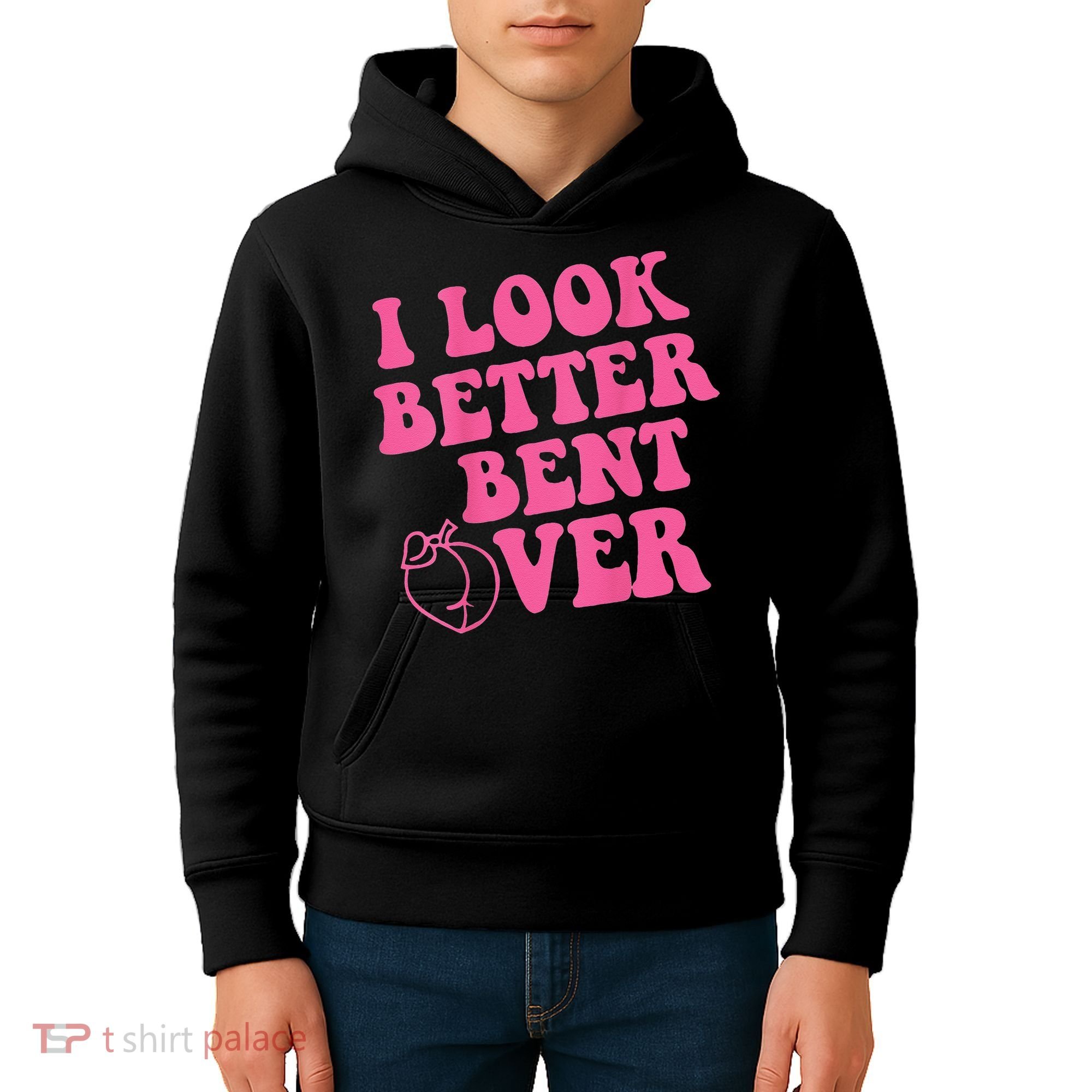 Funny i look better bent over Quote apparel cool saying Kids Hoodie