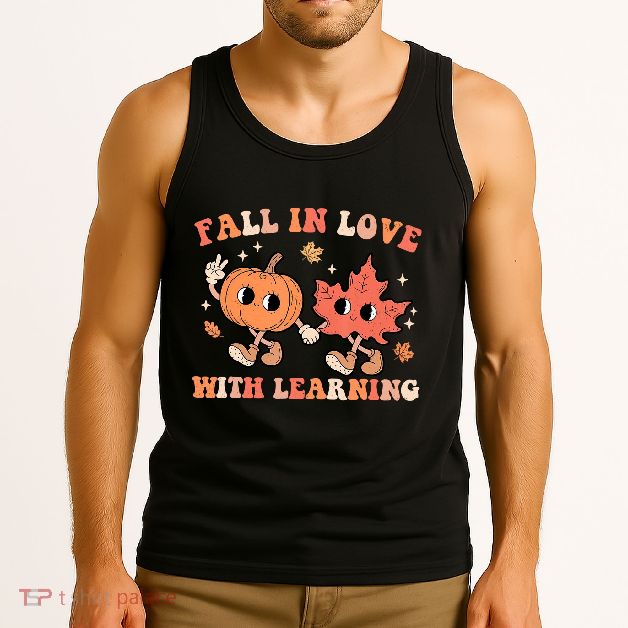 Fall In Love With Learning Fall Teacher Thanksgiving Retro Tank Top