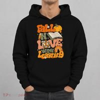 Fall In Love With Learning Autum Thanksgiving Teacher Hoodie thumb 0