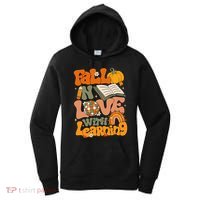 Fall In Love With Learning Autum Thanksgiving Teacher Women's Hoodie thumb 0