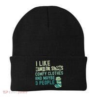Funny I Like Murder Shows Comfy Clothes And Maybe 3 People Beanie thumb 0