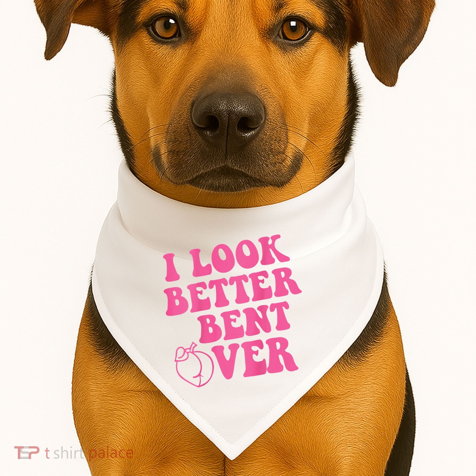 Funny i look better bent over Quote apparel cool saying  USA-Made Doggie Bandana