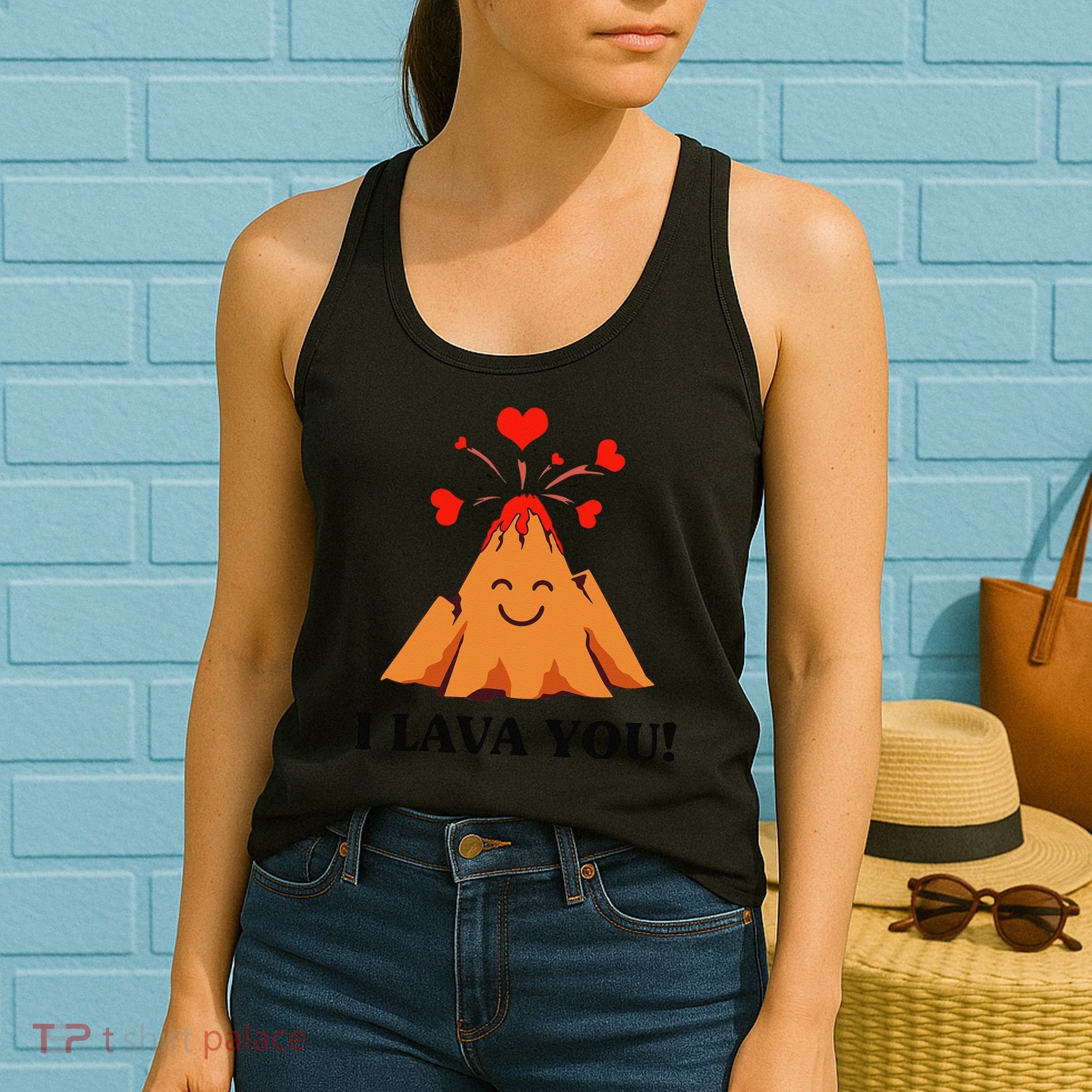 Funny I Lava You Gift For Cool Volcano Valentine's Day Women's Tank Top