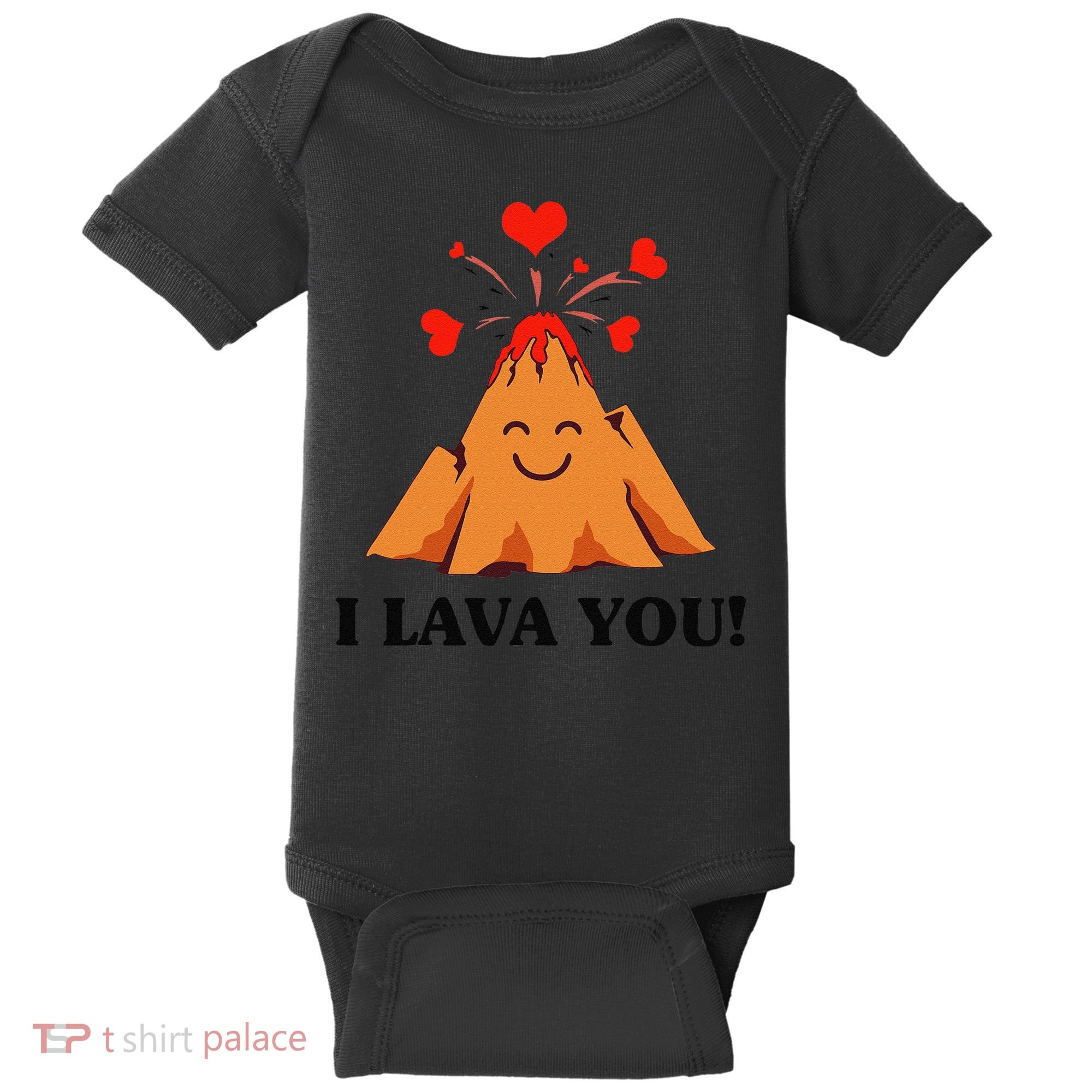 Funny I Lava You Gift For Cool Volcano Valentine's Day Baby Bodysuit