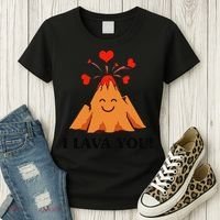 Funny I Lava You Gift For Cool Volcano Valentine's Day Women's T-Shirt thumb 3