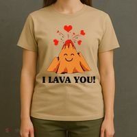 Funny I Lava You Gift For Cool Volcano Valentine's Day T-Shirt thumb 4