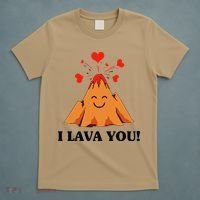 Funny I Lava You Gift For Cool Volcano Valentine's Day T-Shirt thumb 5