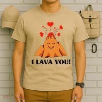 Funny I Lava You Gift For Cool Volcano Valentine's Day T-Shirt thumb 6