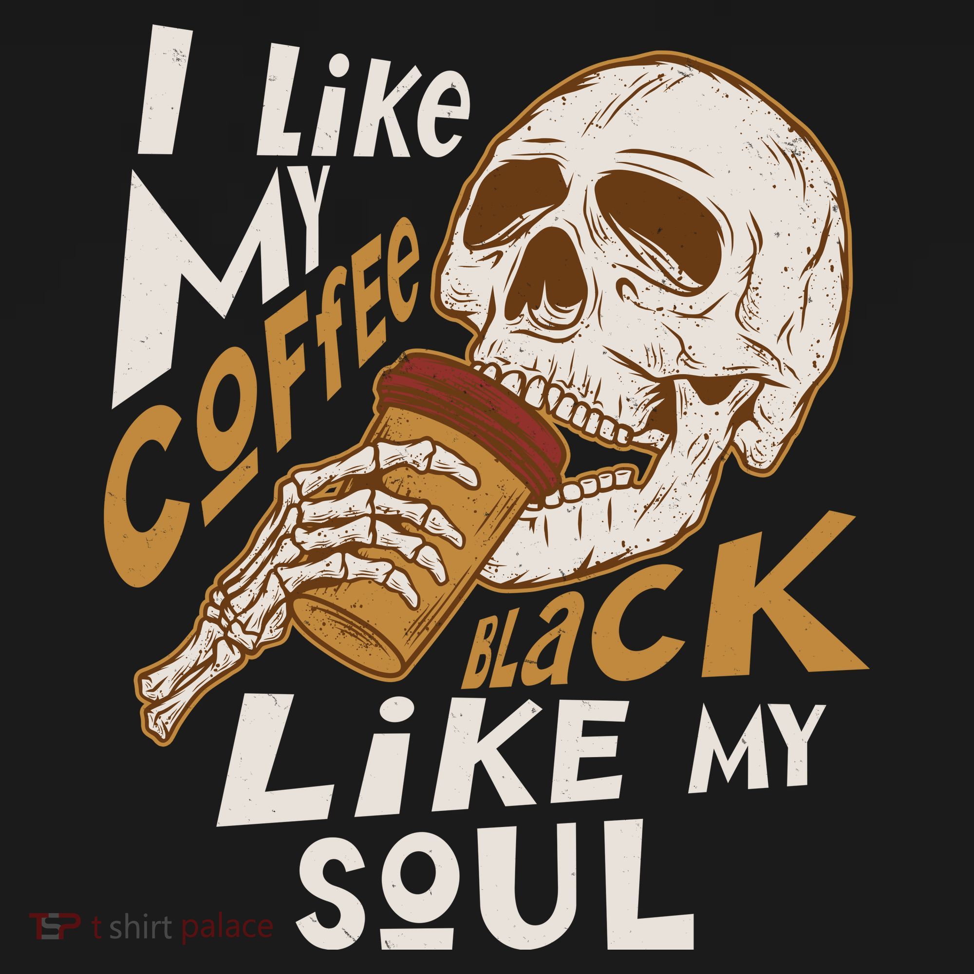 Funny I Like My Coffee Black Like My Soul Skeleton Coffee Lover Backpack