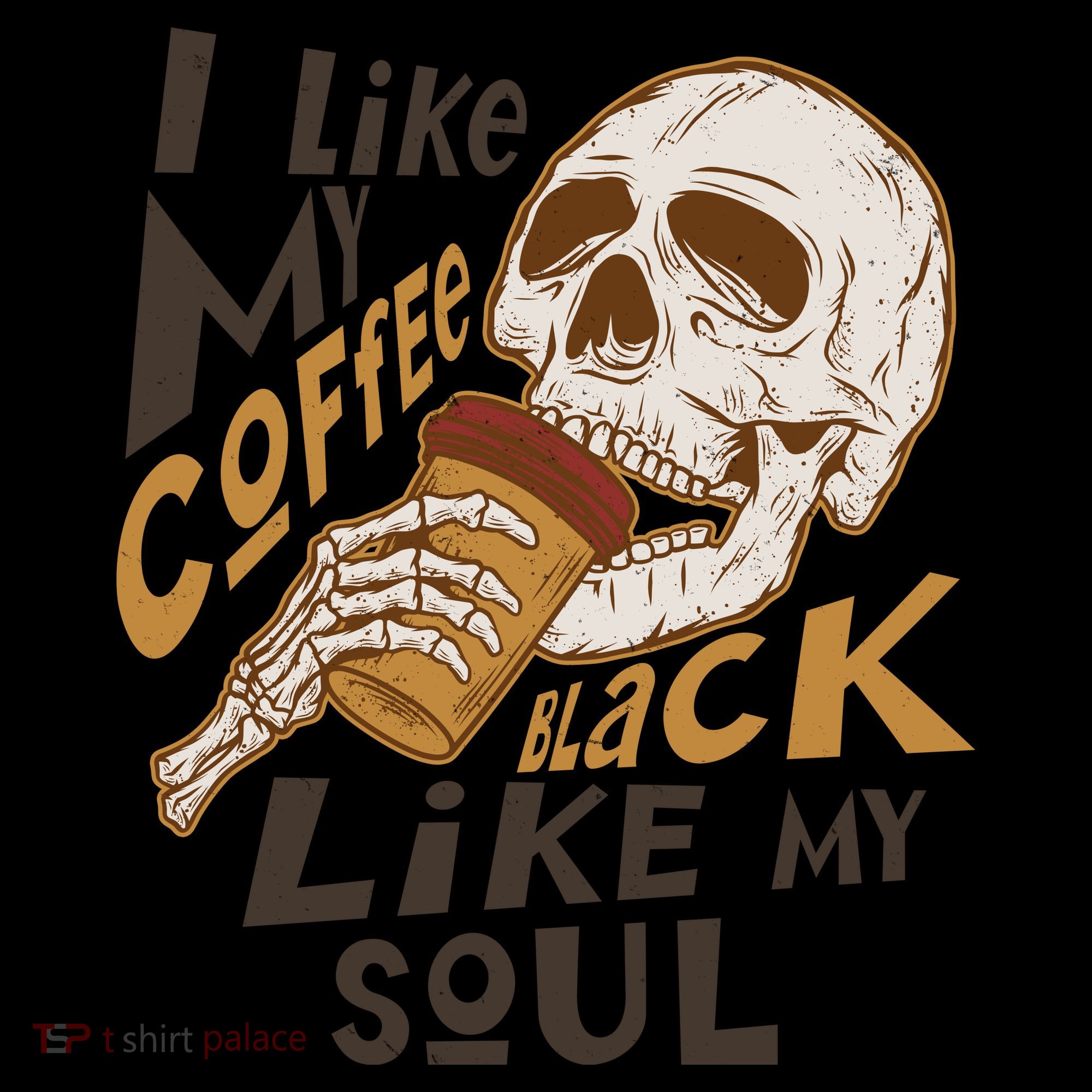 Funny I Like My Coffee Black Like My Soul Skeleton Coffee Lover Coffee Mug