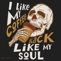 Funny I Like My Coffee Black Like My Soul Skeleton Coffee Lover Beanie thumb 2