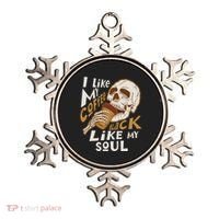 Funny I Like My Coffee Black Like My Soul Skeleton Coffee Lover Ornament thumb 0