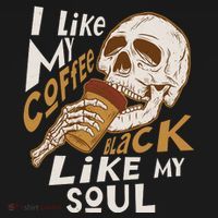 Funny I Like My Coffee Black Like My Soul Skeleton Coffee Lover Ornament thumb 1