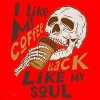 Funny I Like My Coffee Black Like My Soul Skeleton Coffee Lover Santa Hat thumb 1