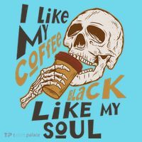 Funny I Like My Coffee Black Like My Soul Skeleton Coffee Lover Kids T-Shirt thumb 4