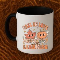 Fall In Love With Learning Teacher Trick Or Teach Teacher Gift Coffee Mug thumb 2