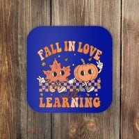 Fall In Love With Learning Teacher Trick Or Teach Teacher Gift Coaster thumb 0