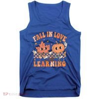 Fall In Love With Learning Teacher Trick Or Teach Teacher Gift Tank Top thumb 0