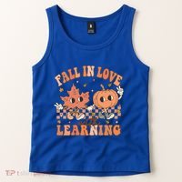 Fall In Love With Learning Teacher Trick Or Teach Teacher Gift Tank Top thumb 2