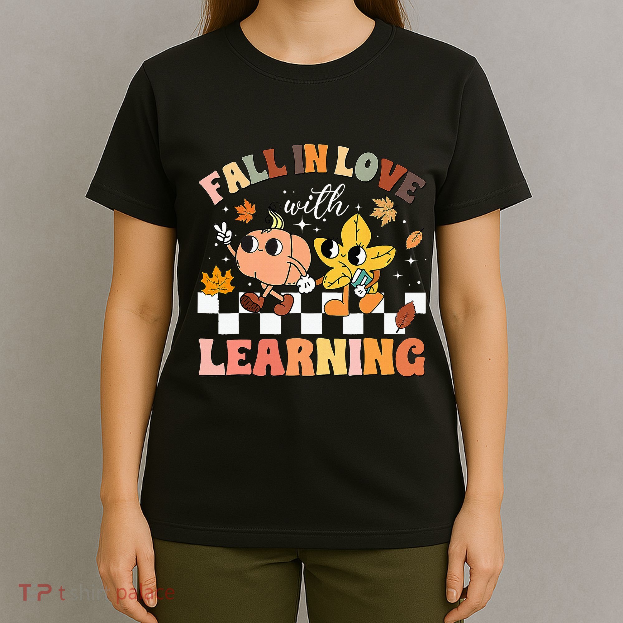 Fall In Love With Learning Thanksgiving Teacher T-Shirt