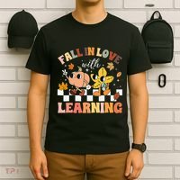 Fall In Love With Learning Thanksgiving Teacher T-Shirt thumb 6