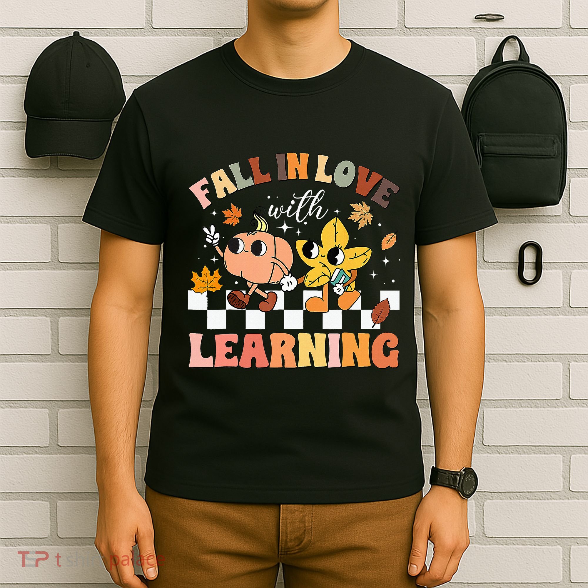 Fall In Love With Learning Thanksgiving Teacher T-Shirt