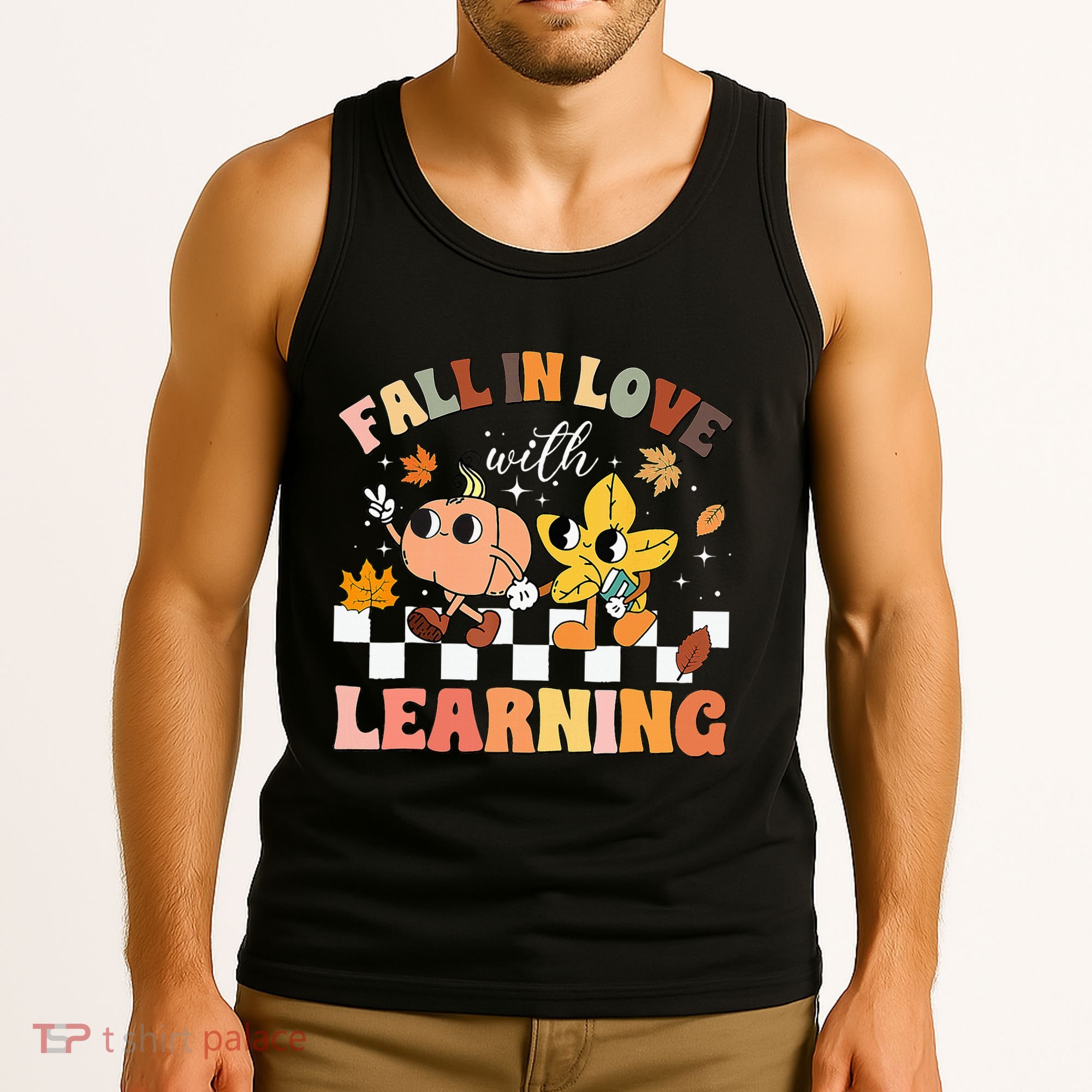 Fall In Love With Learning Thanksgiving Teacher Tank Top