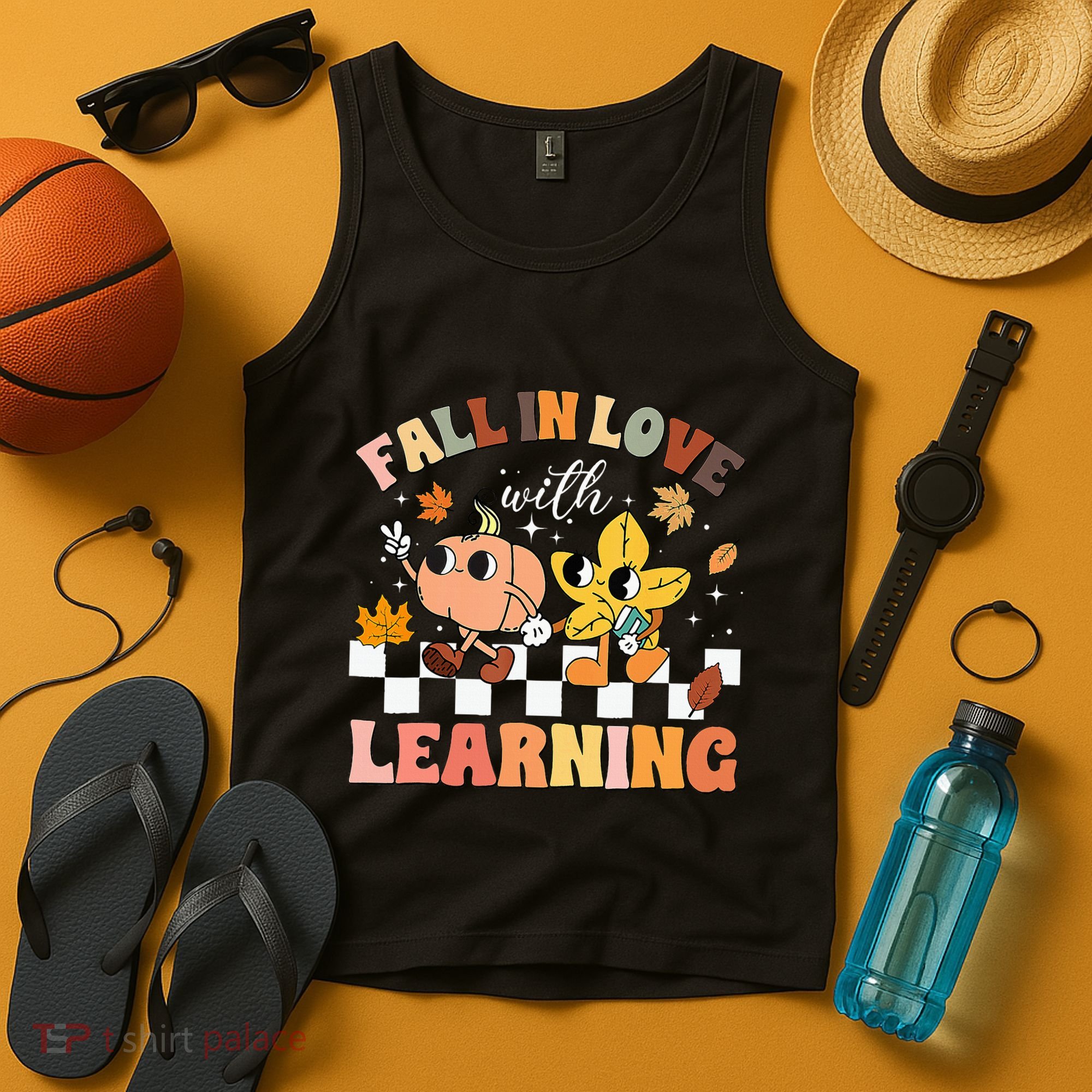 Fall In Love With Learning Thanksgiving Teacher Tank Top
