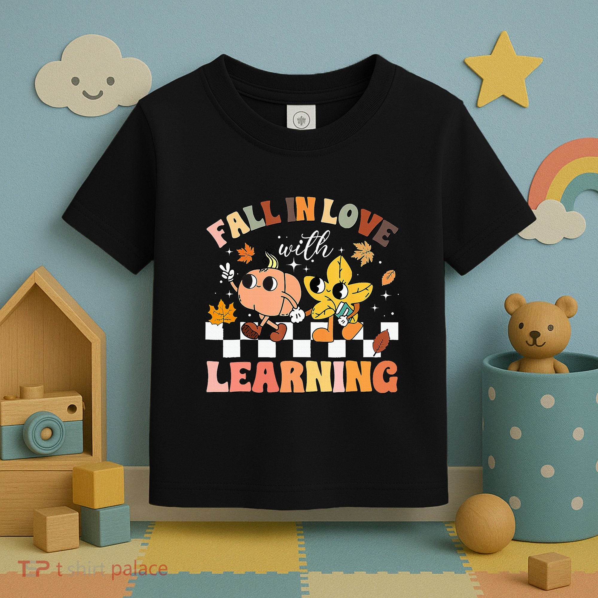 Fall In Love With Learning Thanksgiving Teacher Toddler T-Shirt
