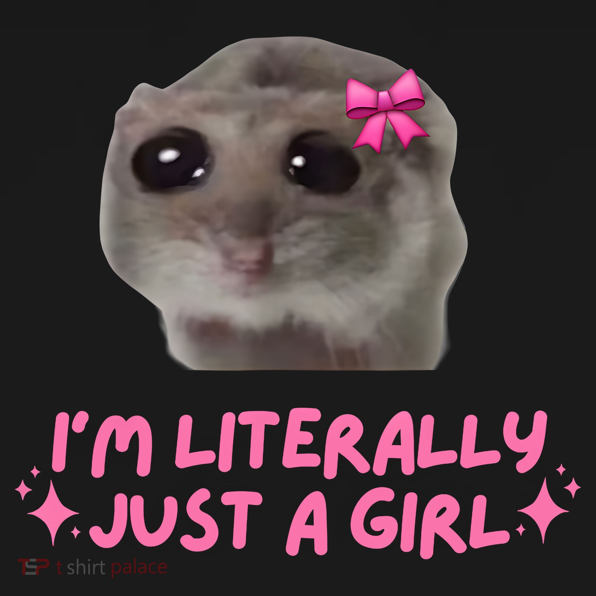 Funny IM Literally Just A Girl Sad Hamster Meme Women's Hoodie