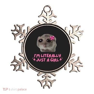 Funny IM Literally Just A Girl Sad Hamster Meme Ornament